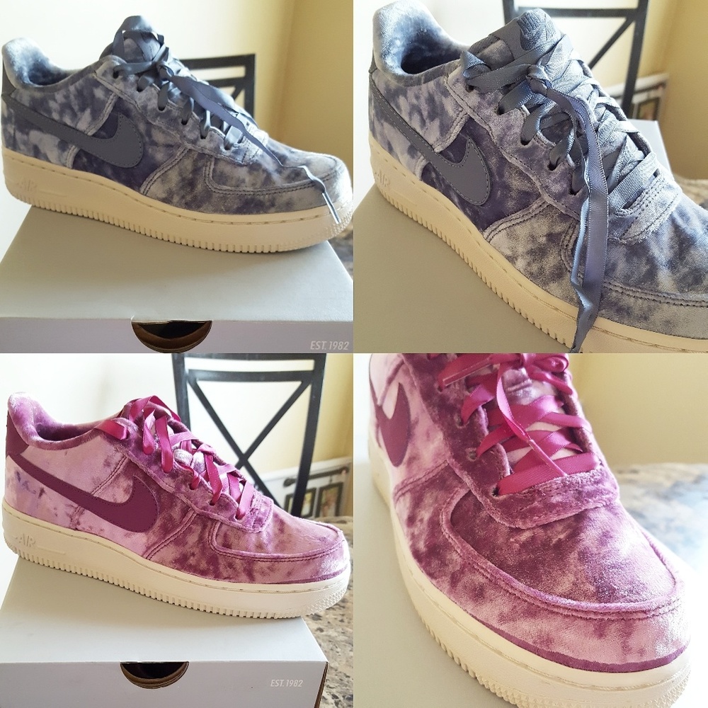 Velvet Nike Air Force Ones 5.5y & 7y